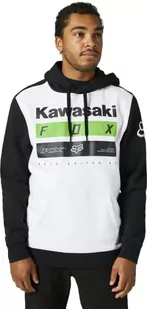 Fox Racing Kawasaki męska bluza polarowa z kapturem, czarny/biały, XXL - Bluzy męskie - miniaturka - grafika 1