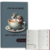 Kalendarze - Kalendarz 2026 A6 tygodniowy Leniwiec Kawa - kalendarz - miniaturka - grafika 1