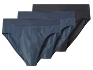 Majtki męskie - esmara Men Majtki slipy męskie z bawełną, 3 pary (ciemnoszary/ciemnoniebieski, 5/M) - miniaturka - grafika 1