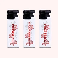 Trafika - Zapalniczka Gazowa Mała - Biała Wzór 1 Mama, Tata, Córka... - miniaturka - grafika 1