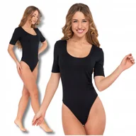 Odzież ciążowa - Eleganckie BODY DAMSKIE z Głębokim Dekoltem Gładkie Krótki Rękaw MORAJ L - miniaturka - grafika 1