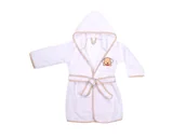 Szlafroki dla dzieci - UVIE Ciepły polarowy szlafrok dziecięcy biały - miniaturka - grafika 1