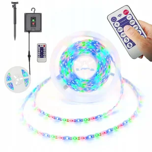 Taśma Led zestaw Rgb solarna IP67 silikon 24W multikolor 5m z pilotem V-tac - Taśmy LED - miniaturka - grafika 1