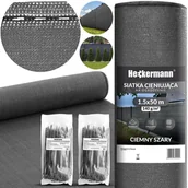 Ogrodzenia - Zestaw Siatka Cieniująca 1,5X50M Heckermann - Szara + 2X Opaski Zaciskowe Heckermann 100Szt - Szare - miniaturka - grafika 1