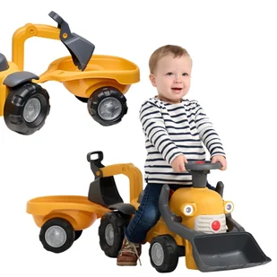 FALK Chodzik Jeździk Koparka Marcel z Przyczepką - Zestawy naczyń dla dzieci - miniaturka - grafika 1