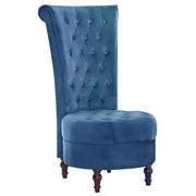 Fotele - vidaXL Krzesło z wysokim oparciem, niebieskie, aksamitne - miniaturka - grafika 1