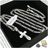 Biżuteria dla dzieci - Srebrny Łańcuszek Figaro Pr 925 Prezent Na Komunię Dla Dziewczynki + Grawer - miniaturka - grafika 1