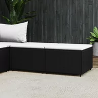 Fotele i krzesła ogrodowe - vidaXL Podnóżki ogrodowe z poduszkami, 2 szt., czarne, polirattan - miniaturka - grafika 1