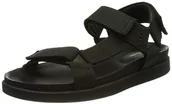 Sandały męskie - Clarks Sandały męskie Sunder Range, Czarny nubuk, 42 EU - miniaturka - grafika 1