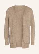 Swetry damskie - Only Dzianinowe Wdzianko beige - miniaturka - grafika 1