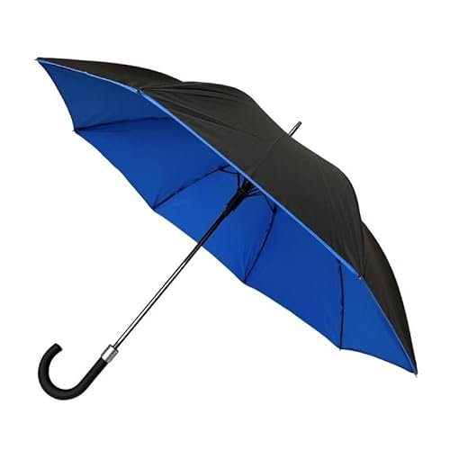 SMATI Parasol z laski - Design - Kolekcja podwójnego płótna - Szykowny - Bardzo wytrzymały - Wiatroszczelny - Włókna, Niebieski denim, 105 centimètres, Klasyczny
