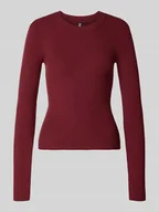 Swetry damskie - Sweter o kroju slim fit z dzianiny z mieszanki wiskozy model ‘MIRA’ - miniaturka - grafika 1