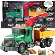 Samochody i pojazdy dla dzieci - Ciężarówka śmieciarka auto do odpadów DŹWIĘK segregacja śmieci gumowe koła - miniaturka - grafika 1