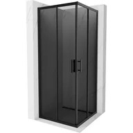 Kabiny prysznicowe - Mexen Rio kabina prysznicowa kwadratowa 80x80 cm, grafit, czarna - miniaturka - grafika 1