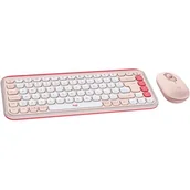 Zestawy myszka + klawiatura - LOGITECH POP ICON Combo Rose 920-013142 - miniaturka - grafika 1