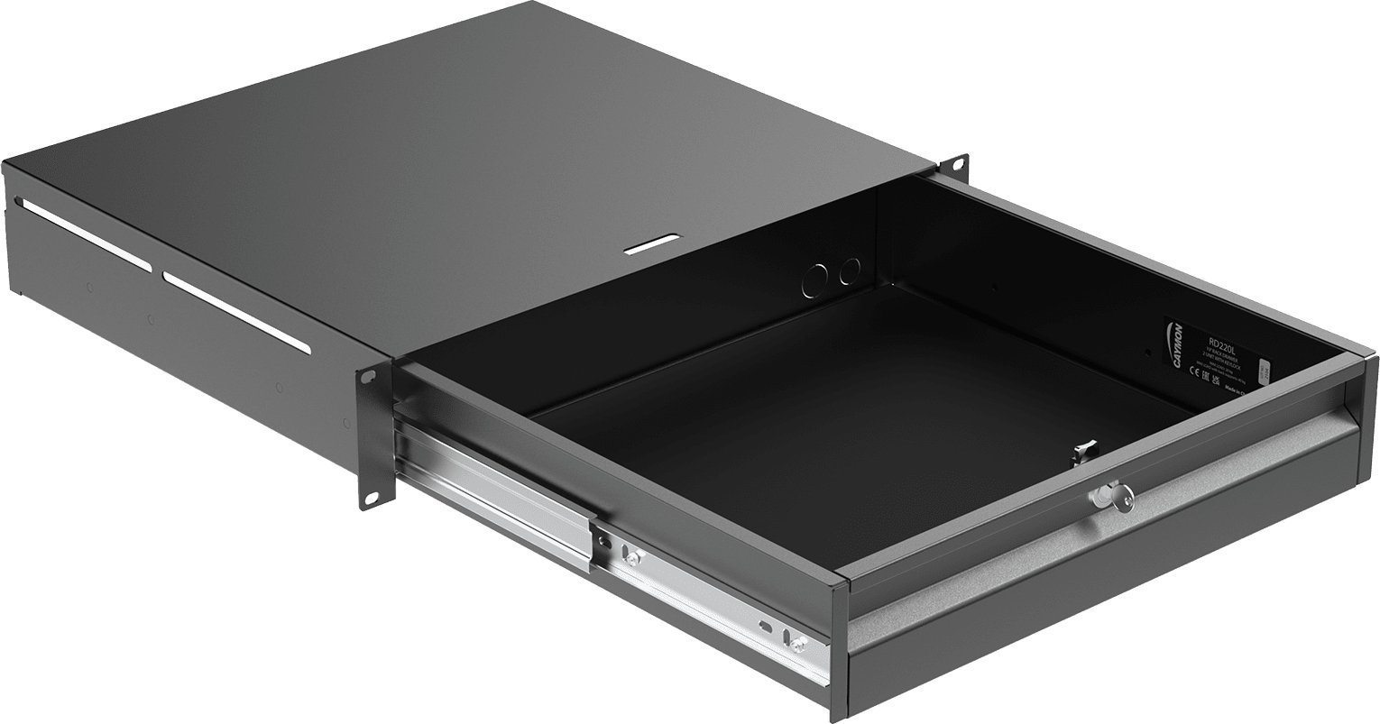 Caymon CAYMON RD220L/B Szuflada z zamkiem do szaf rack 19