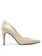 Czółenka - Calvin Klein Szpilki Heel Pump 90 - Brush L HW0HW02263 Beżowy - miniaturka - grafika 1