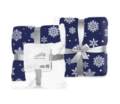 Koce - Koc świąteczny śnieżynki Sherpa 150x200 cm - miniaturka - grafika 1