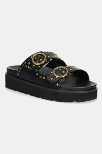 Pepe Jeans klapki POLA BUCKLE damskie kolor czarny na platformie PLS90679 - Klapki i japonki damskie - miniaturka - grafika 1