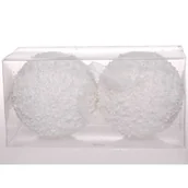 Bombki - Bombka styropianowa 10 cm biała 2 szt. - miniaturka - grafika 1