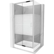 Kabiny prysznicowe - Mexen Apia kabina prysznicowa rozsuwana 120x90 cm, pasy, chrom + brodzik Rio - miniaturka - grafika 1