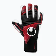 Piłka nożna - Rękawice bramkarskie dziecięce uhlsport Powerline Absolutgrip Finger Surround czarne/czerwone/białe - miniaturka - grafika 1
