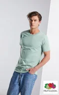 Koszulki męskie - Fruit of the Loom Koszulka T-shirt męski BAWEŁNA PREMIUM ICONIC MIĘTOWY L - miniaturka - grafika 1
