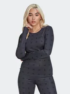 Bluzki damskie - adidas Bluzka Allover Print HL9137 Czarny Slim Fit - miniaturka - grafika 1