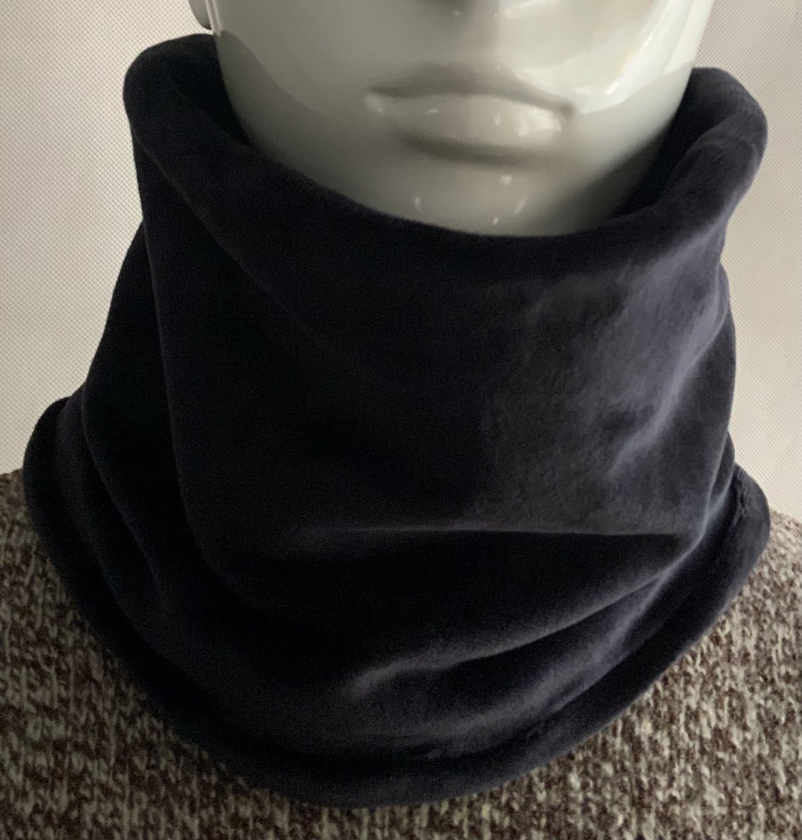 Komin Damski Welur Czarny Cieply Miły Miekki Boho