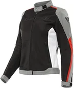 Odzież motocyklowa - Dainese Hydraflux 2 Air Lady D-Dry kurtka motocyklowa na lato ze zdejmowaną wodoodporną podszewką, damska, czarna/szara/lawa czerwona, rozm. 46 - miniaturka - grafika 1