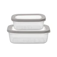 Pojemniki kuchenne - Pojemniki na żywność prostokątne 670 ml + 1200 ml szary - miniaturka - grafika 1