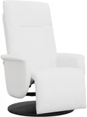 Fotele - Rozkładany fotel z podnóżkiem, biały, sztuczna skóra - miniaturka - grafika 1