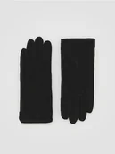 Rękawiczki - Reserved - Zamszowe rękawiczki - czarny - miniaturka - grafika 1