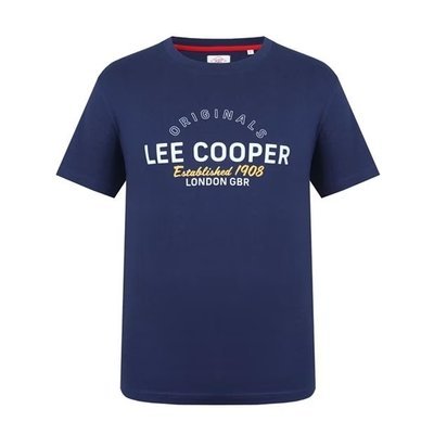Lee Cooper Logo granatowy T-shirt męskie, Rozmiar XXL