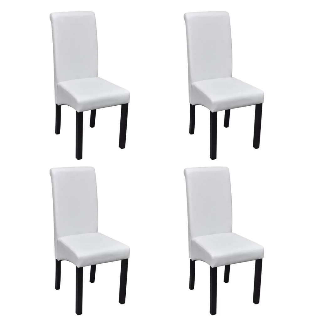 vidaXL Krzesła do jadalni z białej eko skóry (x4)