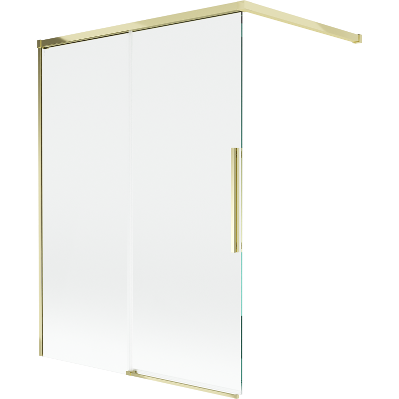 Mexen Rox parawan nawannowy 2-skrzydłowy rozsuwany 120 x 150 cm, transparent, złoty - 8C9-120-003-50-00