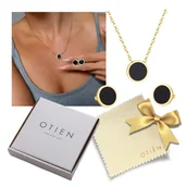 Zestawy biżuterii dla kobiet - Elegancka Biżuteria do Dekoltu V – Złota z Czarnym Oczkiem - miniaturka - grafika 1