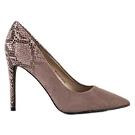 Czółenka - Goodin Modne Szpilki brązowe - miniaturka - grafika 1