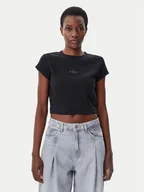 Koszulki i topy damskie - Calvin Klein Jeans T-Shirt LV047AB802 Czarny Regular Fit - miniaturka - grafika 1