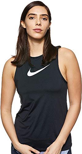 Nike W NP Tank Essential SWOOSH Top, Black/(White), 2XL