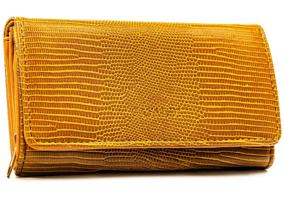 Portfel damski klasyczny 4U CAVALDI rozbudowany na karty gotówkę średni poziomy na zatrzask modny camel brązowy