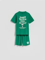 Skarpetki dla dzieci - Reserved - Dwuczęściowa piżama SNOOPY - ciemnozielony - miniaturka - grafika 1