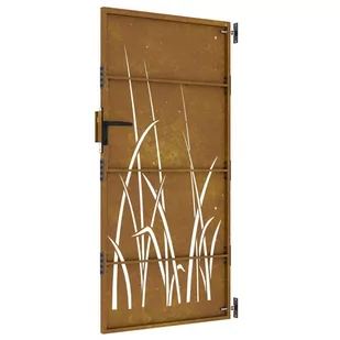 Furtka ogrodowa, 85x175 cm, stal kortenowska, motyw trawy Lumarko! - Ogrodzenia - miniaturka - grafika 2