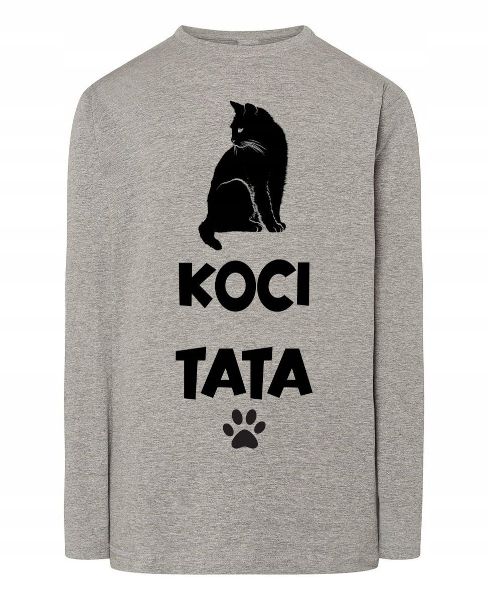 Longsleeve na Dzień Taty Prezent zabawny nadruk Koci TATA r.L
