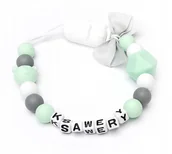 Akcesoria do smoczków - Silikonowa zawieszka do smoczka z imieniem KSAWERY - miniaturka - grafika 1