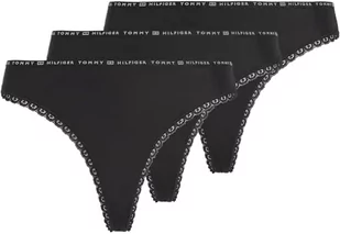 Tommy Hilfiger Damskie majtki stringi (3 sztuki), Czarny/czarny/czarny, S - Majtki damskie - miniaturka - grafika 1