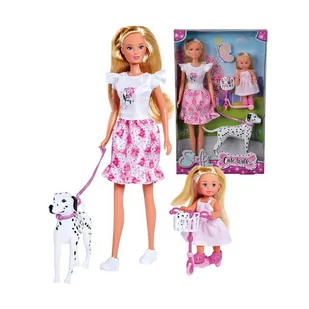 Lumarko Lalka Steffi I Evi Na Spacerze Z Psem - Lalki dla dziewczynek - miniaturka - grafika 2