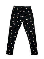 Legginsy - Dziewczęce legginsy z nadrukiem kwiatków czarne Tup Tup - miniaturka - grafika 1