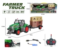 Samochody i pojazdy dla dzieci - Traktor z przyczepą zdalnie sterowany + efekty świetlne 373717 - miniaturka - grafika 1