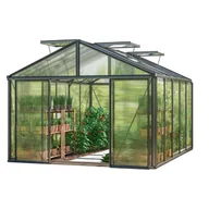 Szklarnie ogrodowe - GFP szklarnia Asteria 23 Light 311x385 cm - grube panele poliwęglanowe ok. 12 mm - kolor: antracytowy - miniaturka - grafika 1